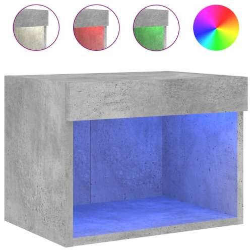 Noćni ormarić s LED svjetlima zidni siva boja betona - Beton siva 1 40 cm Cijena
