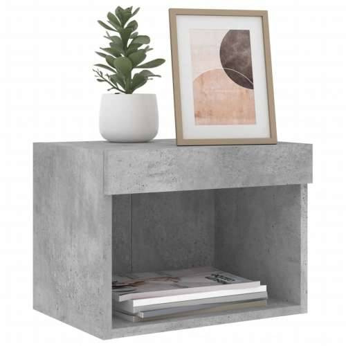Noćni ormarić s LED svjetlima zidni siva boja betona - Beton siva 1 40 cm Cijena