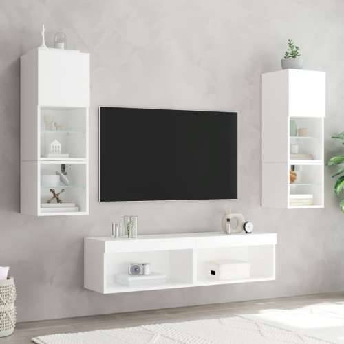 TV ormarić s LED svjetlima bijeli 60 x 30 x 30 cm - Bijela 1 60 cm Cijena