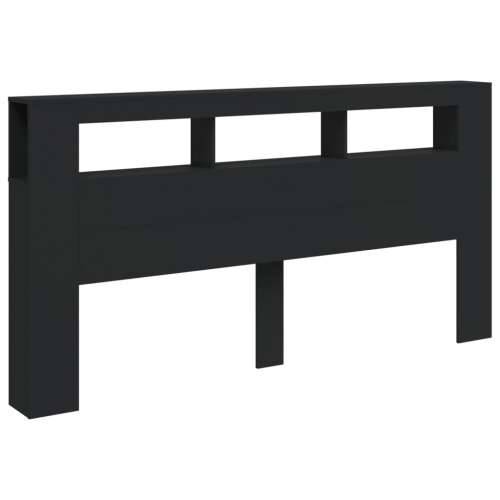 LED uzglavlje crno 200x18,5x103,5 cm konstruirano drvo - Crna 200 x 103.5 cm 1 Cijena