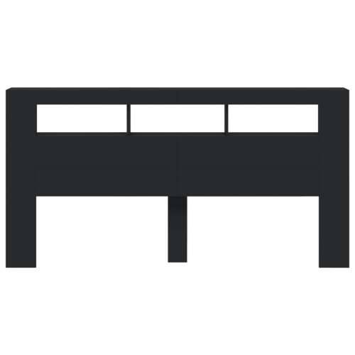LED uzglavlje crno 200x18,5x103,5 cm konstruirano drvo - Crna 200 x 103.5 cm 1 Cijena