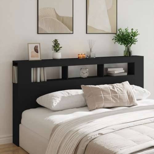 LED uzglavlje crno 200x18,5x103,5 cm konstruirano drvo - Crna 200 x 103.5 cm 1 Cijena