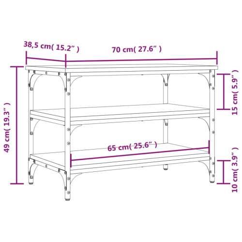 Klupa za cipele crna 70 x 38,5 x 49 cm od konstruiranog drva Cijena