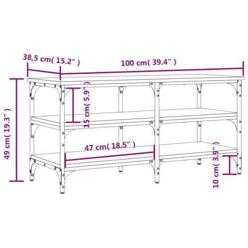 Klupa za cipele boja hrasta 100x38,5x49 cm konstruirano drvo Sivi hrast sonoma 100 x 38.5 x 49 cm Cijena