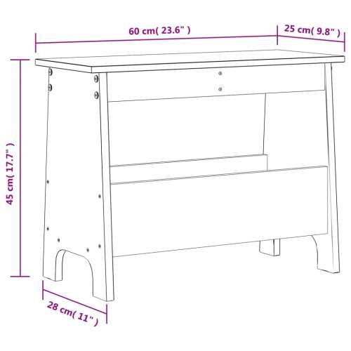 Klupa za hodnik voštano smeđa 60x28x45 cm od masivne borovine Smeđa 60 x 28 x 45 cm Cijena
