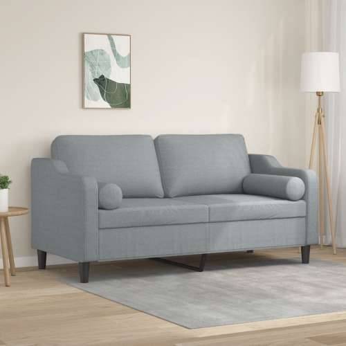 Dvosjed s ukrasnim jastucima svjetlosivi 140 cm od tkanine - Svjetlosiva 140 cm Cijena