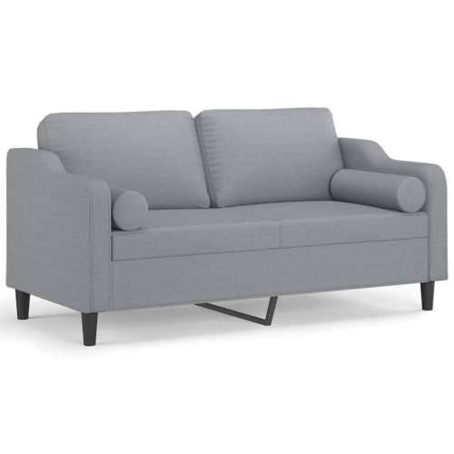 Dvosjed s ukrasnim jastucima svjetlosivi 140 cm od tkanine - Svjetlosiva 140 cm Cijena
