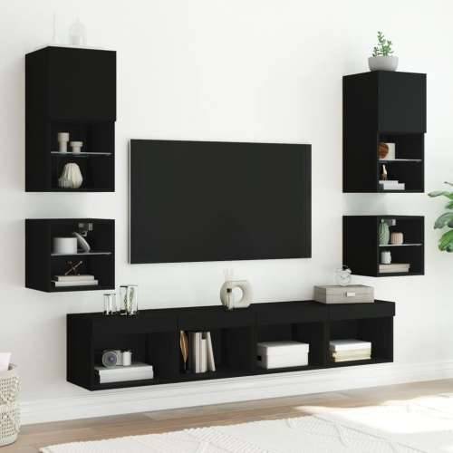 Zidni TV ormarić s LED svjetlima crni 30 x 28,5 x 30 cm - Crna 1 30 cm Cijena