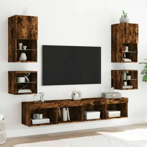 Zidni TV ormarići LED 2 kom boja hrasta 30 x 28,5 x 30 cm - Dimljeni hrast 2 30 cm Cijena