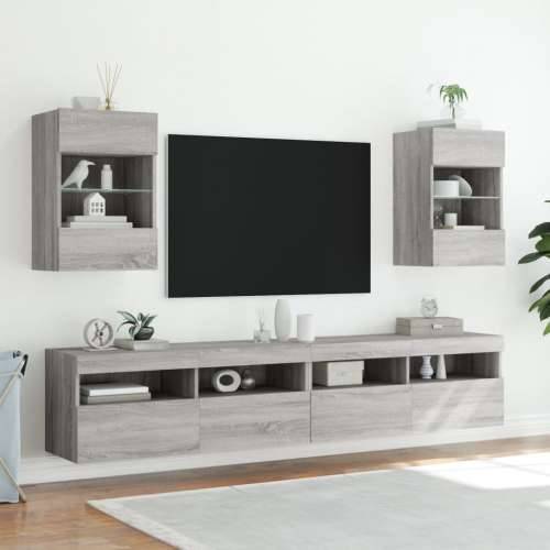 Zidni TV ormarić s LED svjetlima siva boja hrasta 40x30x60,5 cm - Sivi hrast sonoma 1 40 cm Cijena