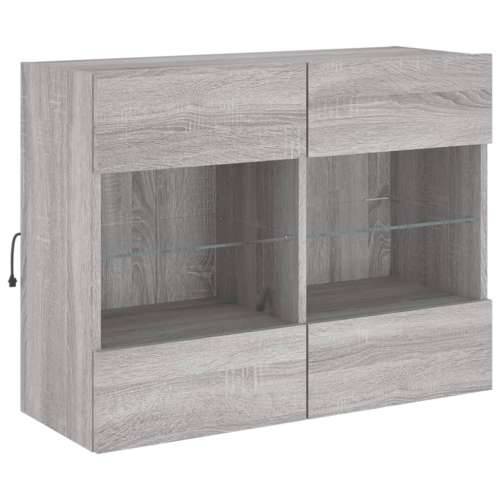 Zidni TV ormarić s LED svjetlima boja hrasta 78,5x30x60,5 cm - Sivi hrast sonoma 1 78.5 cm Cijena