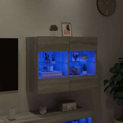 Zidni TV ormarić s LED svjetlima boja hrasta 78,5x30x60,5 cm - Sivi hrast sonoma 1 78.5 cm Cijena