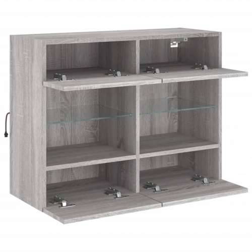 Zidni TV ormarić s LED svjetlima boja hrasta 78,5x30x60,5 cm - Sivi hrast sonoma 1 78.5 cm Cijena