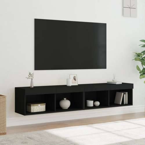 TV ormarići s LED svjetlima 2 kom crni 80x30x30 cm - Crna 2 80 cm Cijena