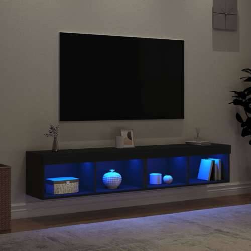 TV ormarići s LED svjetlima 2 kom crni 80x30x30 cm - Crna 2 80 cm Cijena