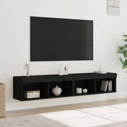TV ormarići s LED svjetlima 2 kom crni 80x30x30 cm - Crna 2 80 cm Cijena