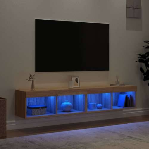 TV ormarići s LED svjetlima 2 kom boja hrasta 80x30x30 cm - sonoma hrast 2 80 cm Cijena