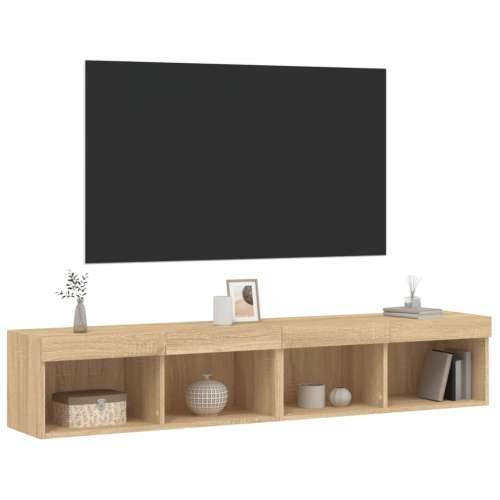TV ormarići s LED svjetlima 2 kom boja hrasta 80x30x30 cm - sonoma hrast 2 80 cm Cijena