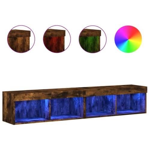TV ormarići s LED svjetlima 2 kom boja hrasta 80x30x30 cm - Dimljeni hrast 2 80 cm Cijena