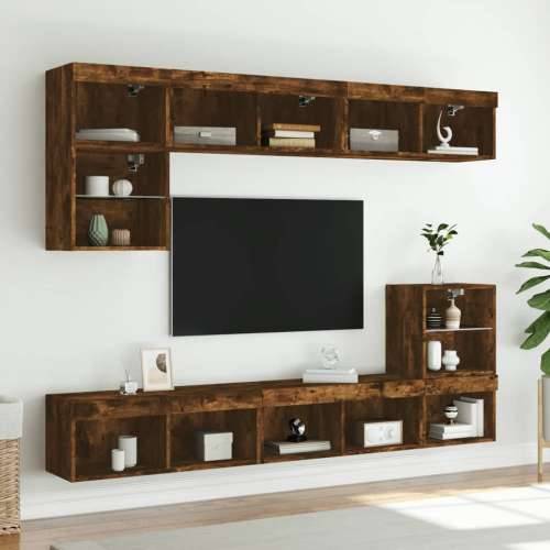 TV ormarići s LED svjetlima 2 kom boja hrasta 80x30x30 cm - Dimljeni hrast 2 80 cm Cijena