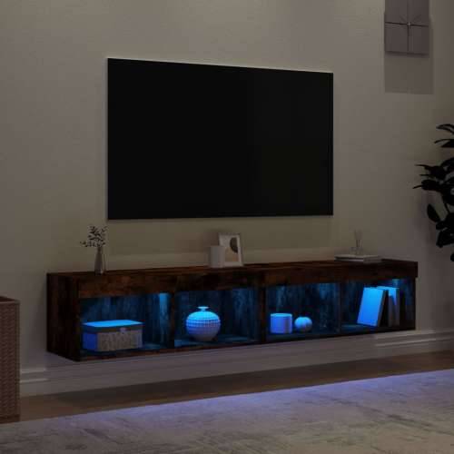 TV ormarići s LED svjetlima 2 kom boja hrasta 80x30x30 cm - Dimljeni hrast 2 80 cm Cijena