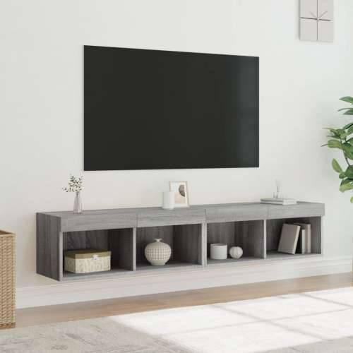 TV ormarići s LED svjetlima 2 kom boja hrasta 80x30x30 cm - Sivi hrast sonoma 2 80 cm Cijena
