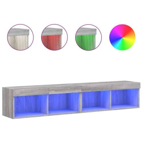 TV ormarići s LED svjetlima 2 kom boja hrasta 80x30x30 cm - Sivi hrast sonoma 2 80 cm Cijena