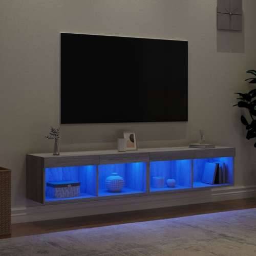 TV ormarići s LED svjetlima 2 kom boja hrasta 80x30x30 cm - Sivi hrast sonoma 2 80 cm Cijena