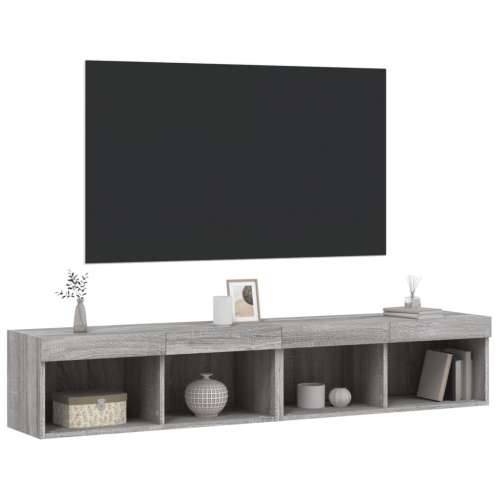 TV ormarići s LED svjetlima 2 kom boja hrasta 80x30x30 cm - Sivi hrast sonoma 2 80 cm Cijena