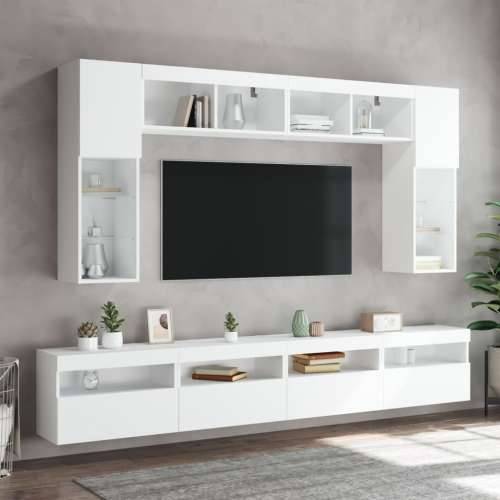 Zidni TV ormarići s LED svjetlima 2 kom bijeli 60x30x40 cm Cijena