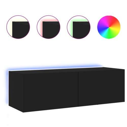 Zidni TV ormarić s LED svjetlima crni 100 x 35 x 31 cm - Crna 100 x 35 x 31 cm 1 Cijena