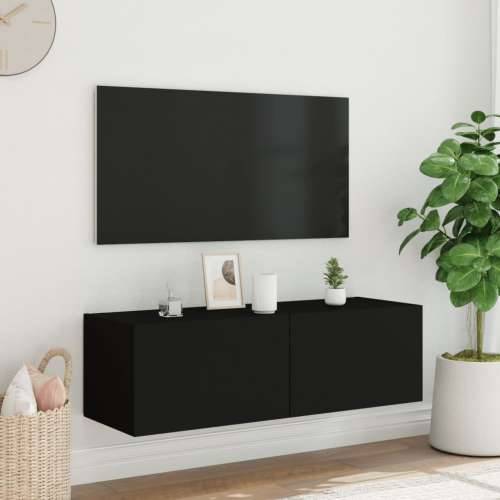 Zidni TV ormarić s LED svjetlima crni 100 x 35 x 31 cm - Crna 100 x 35 x 31 cm 1 Cijena
