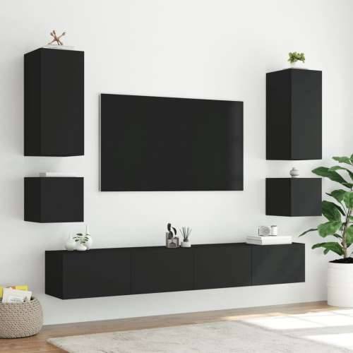 Zidni TV ormarić s LED svjetlima crni 100 x 35 x 31 cm - Crna 100 x 35 x 31 cm 1 Cijena