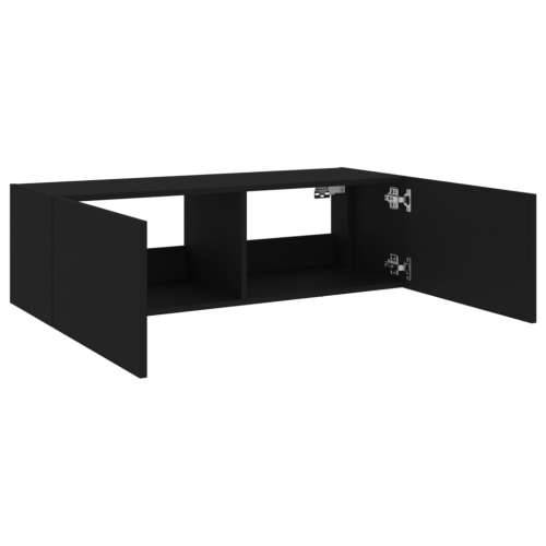 Zidni TV ormarić s LED svjetlima crni 100 x 35 x 31 cm - Crna 100 x 35 x 31 cm 1 Cijena