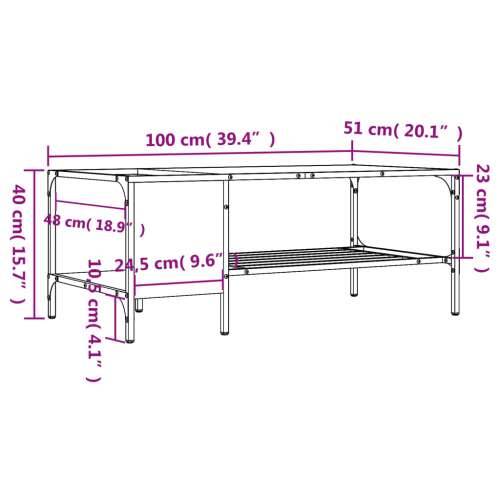 Stolić za kavu sa stalkom crni 100x51x40 cm konstruirano drvo - Crna 1 Cijena