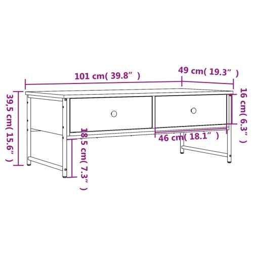 Stolić za kavu boja hrasta 101x49x39,5 cm konstruirano drvo - Dimljeni hrast 1 Cijena