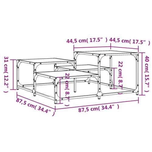 Stolić za kavu boja hrasta 87,5x87,5x40 cm konstruirano drvo - Sivi hrast sonoma 87.5 x 87.5 x 40 cm 1 Cijena