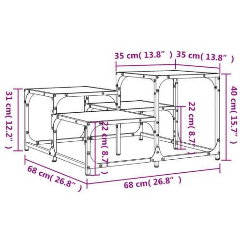 Stolić za kavu smeđa boja hrasta 68x68x40 cm konstruirano drvo - Smeđi hrast 68 x 68 x 40 cm 1 Cijena