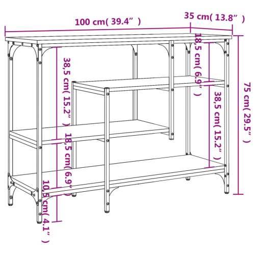 Konzolni stol s policama crni 100 x 35 x 75 cm - Crna 1 Cijena