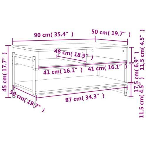 Stolić za kavu boja hrasta 90x50x45 cm konstruirano drvo - Dimljeni hrast 1 Cijena