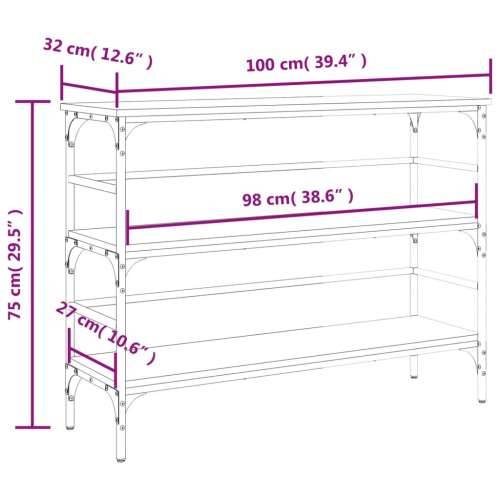 Konzolni stol boja smeđeg hrasta 100x32x75 cm konstruirano drvo - Smeđi hrast 1 Cijena