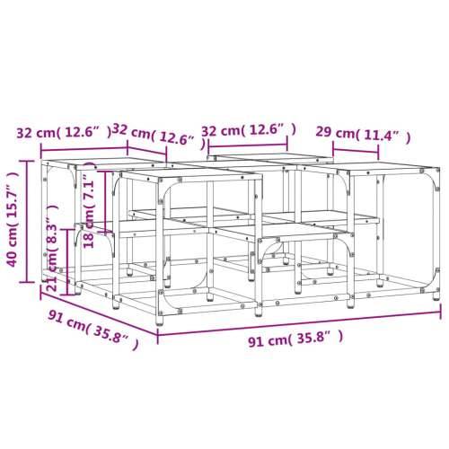 Stolić za kavu crni 91 x 91 x 40 cm od konstruiranog drva - Crna 91 x 91 x 40 cm 1 Cijena