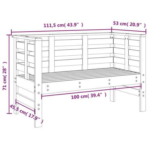 Vrtna klupa siva 111,5 x 53 x 71 cm od masivne borovine - Siva boja bora 1 Cijena
