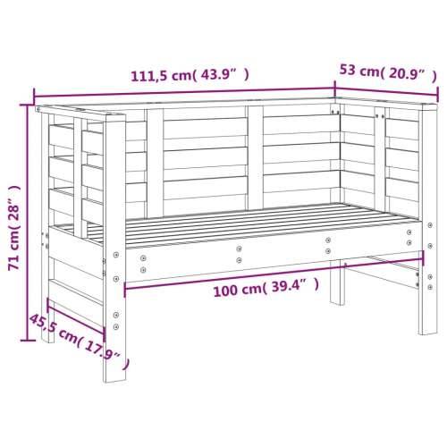 Vrtna klupa 111,5 x 53 x 71 cm od masivnog drva duglazije - Prirodni douglas 1 Cijena