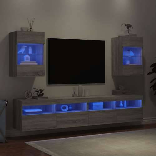 Zidni TV ormarići LED 2 kom siva boja hrasta 40 x 30 x 60,5 cm - Sivi hrast sonoma 2 40 cm Cijena