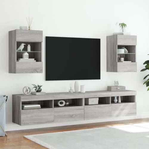 Zidni TV ormarići LED 2 kom siva boja hrasta 40 x 30 x 60,5 cm - Sivi hrast sonoma 2 40 cm Cijena