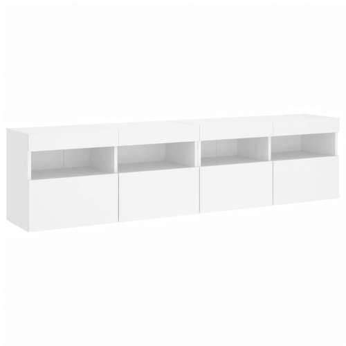 Zidni TV ormarići s LED svjetlima 2 kom bijeli 80 x 30 x 40 cm - Bijela 2 80 cm Cijena