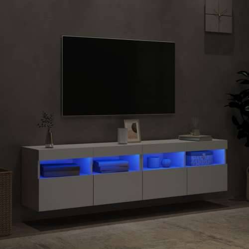 Zidni TV ormarići s LED svjetlima 2 kom bijeli 80 x 30 x 40 cm - Bijela 2 80 cm Cijena