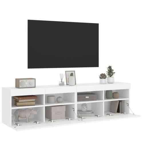 Zidni TV ormarići s LED svjetlima 2 kom bijeli 80 x 30 x 40 cm - Bijela 2 80 cm Cijena