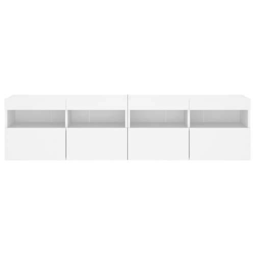 Zidni TV ormarići s LED svjetlima 2 kom bijeli 80 x 30 x 40 cm - Bijela 2 80 cm Cijena